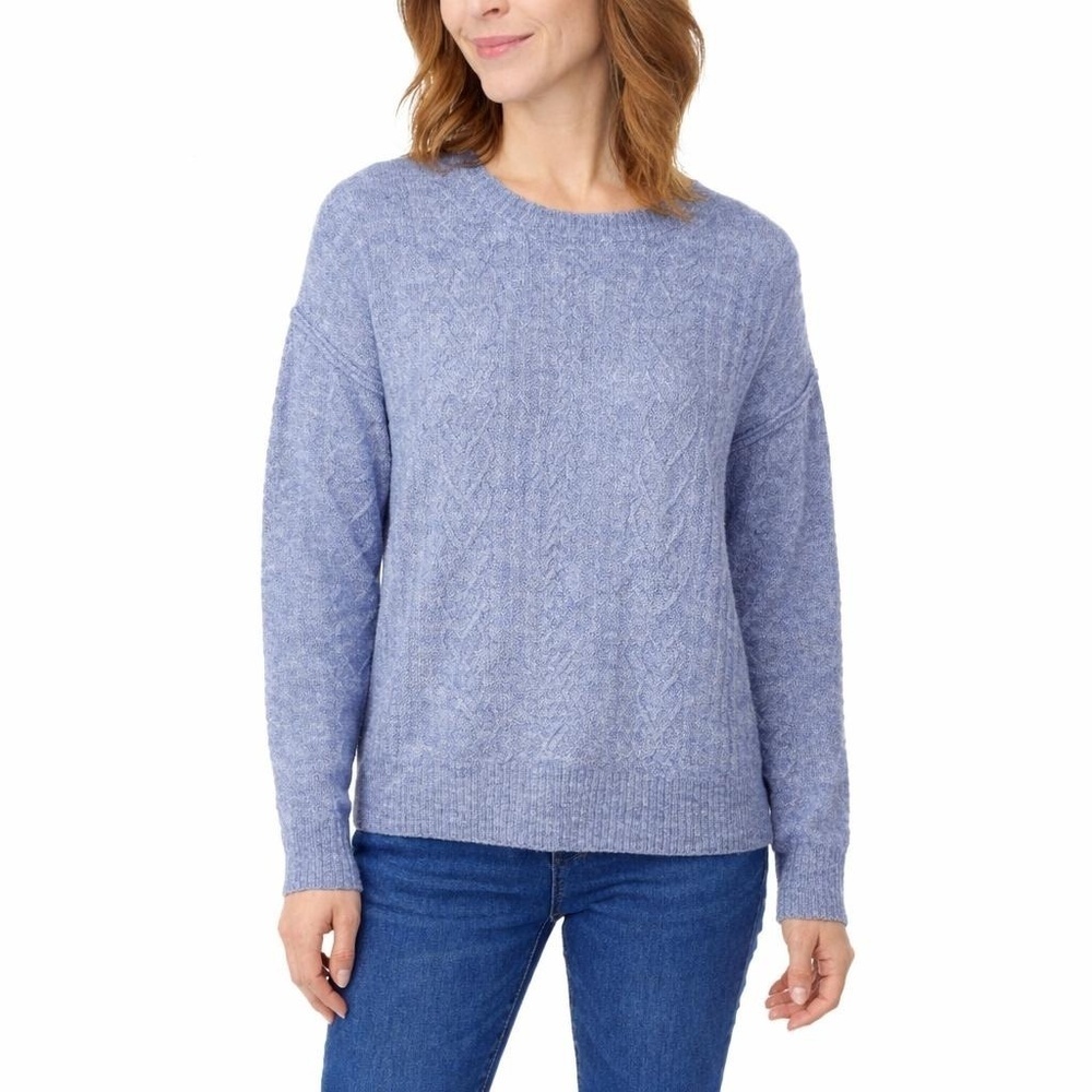 Legendary Outfitters Women's L Cozy Cable Knit Sweater Blue Heather H1123